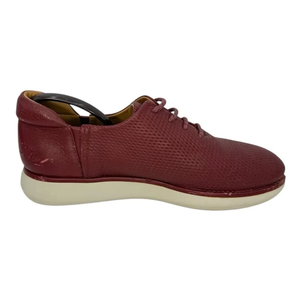 GIORGIO ARMANI Men’s Leather Sneakers Shoes Dark Red Size 8